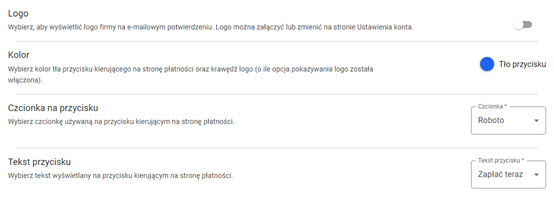 ustawienia wyglądu szablonu wiadomości e-mail płatności przez link w panelu akceptanta Elavon